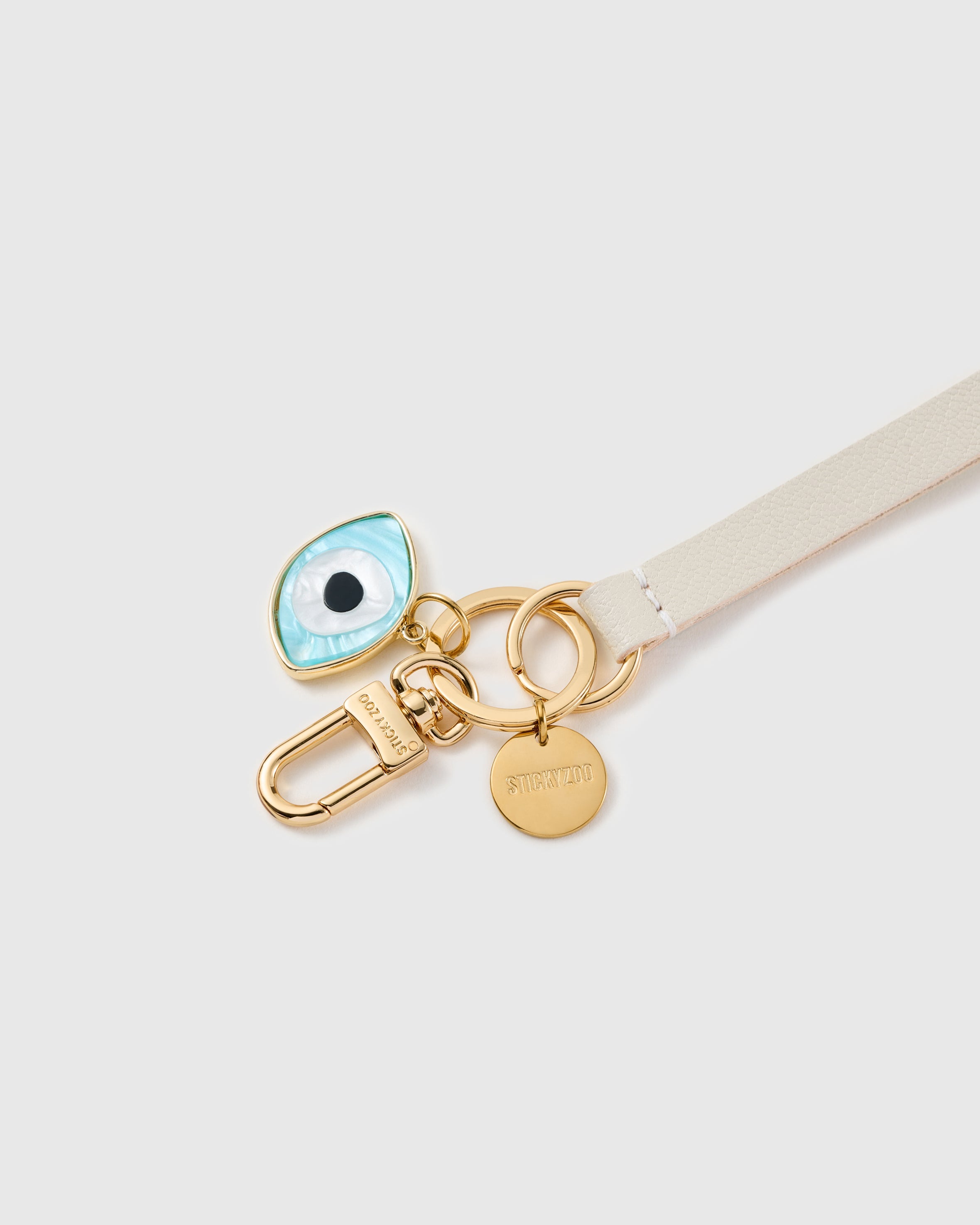 EVIL EYE LEATHER PHONE STRAP