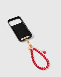 CRIMSON LADYBUG HEART STRAP NG TELEPONO  