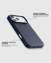TEXTURED LEATHER CASE — BLUE