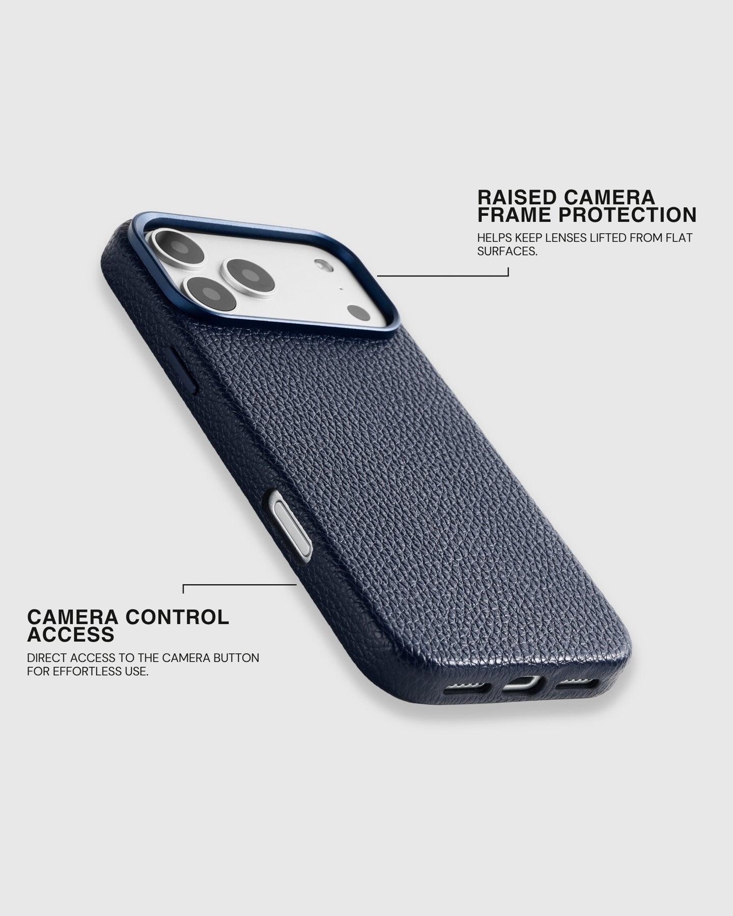 TEXTURED LEATHER CASE — BLUE