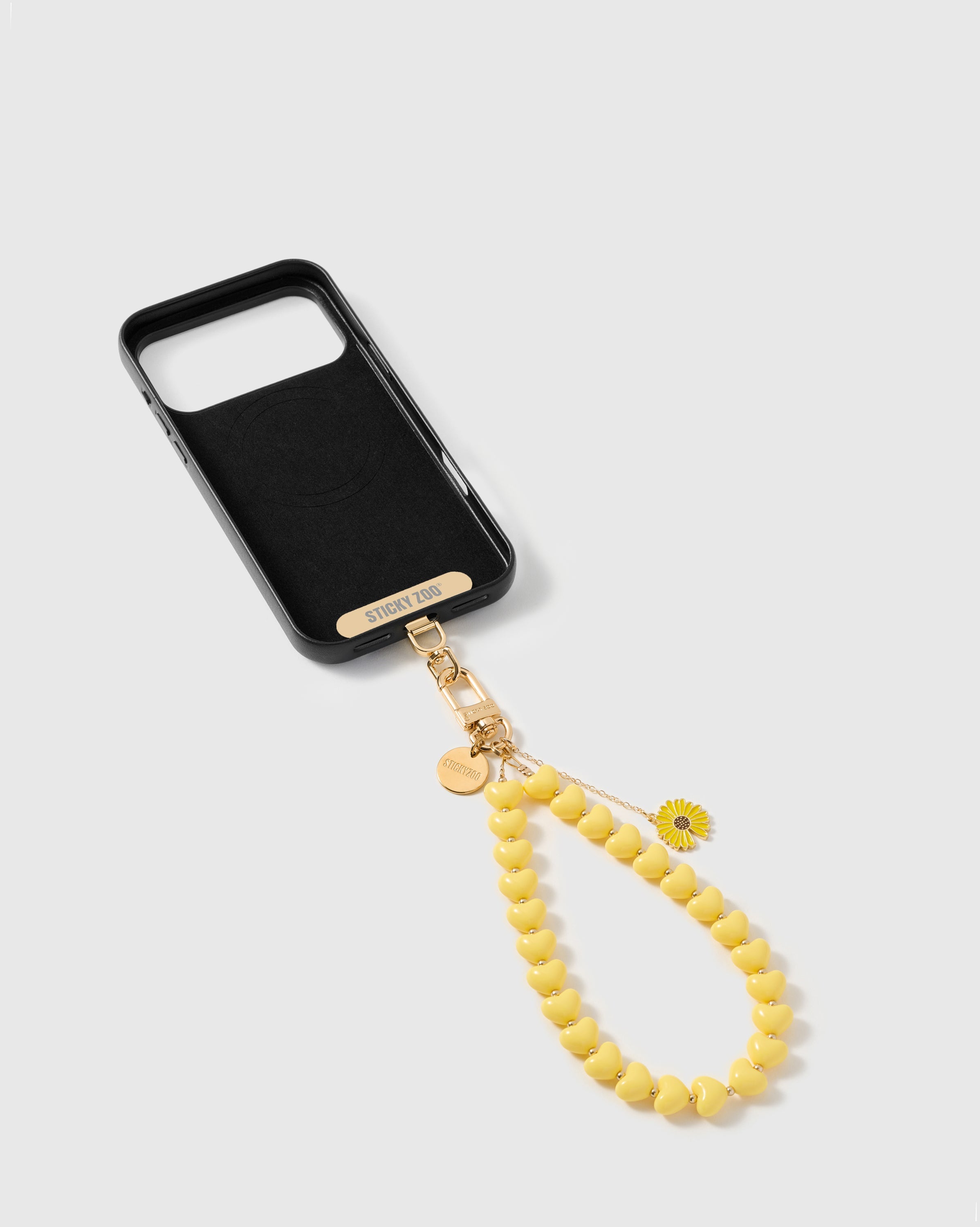 LEMON DAISY HEART PHONE STRAP