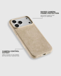 ALCANTARA PHONE CASE — SAND