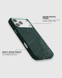 DENIM PHONE CASE — GREEN