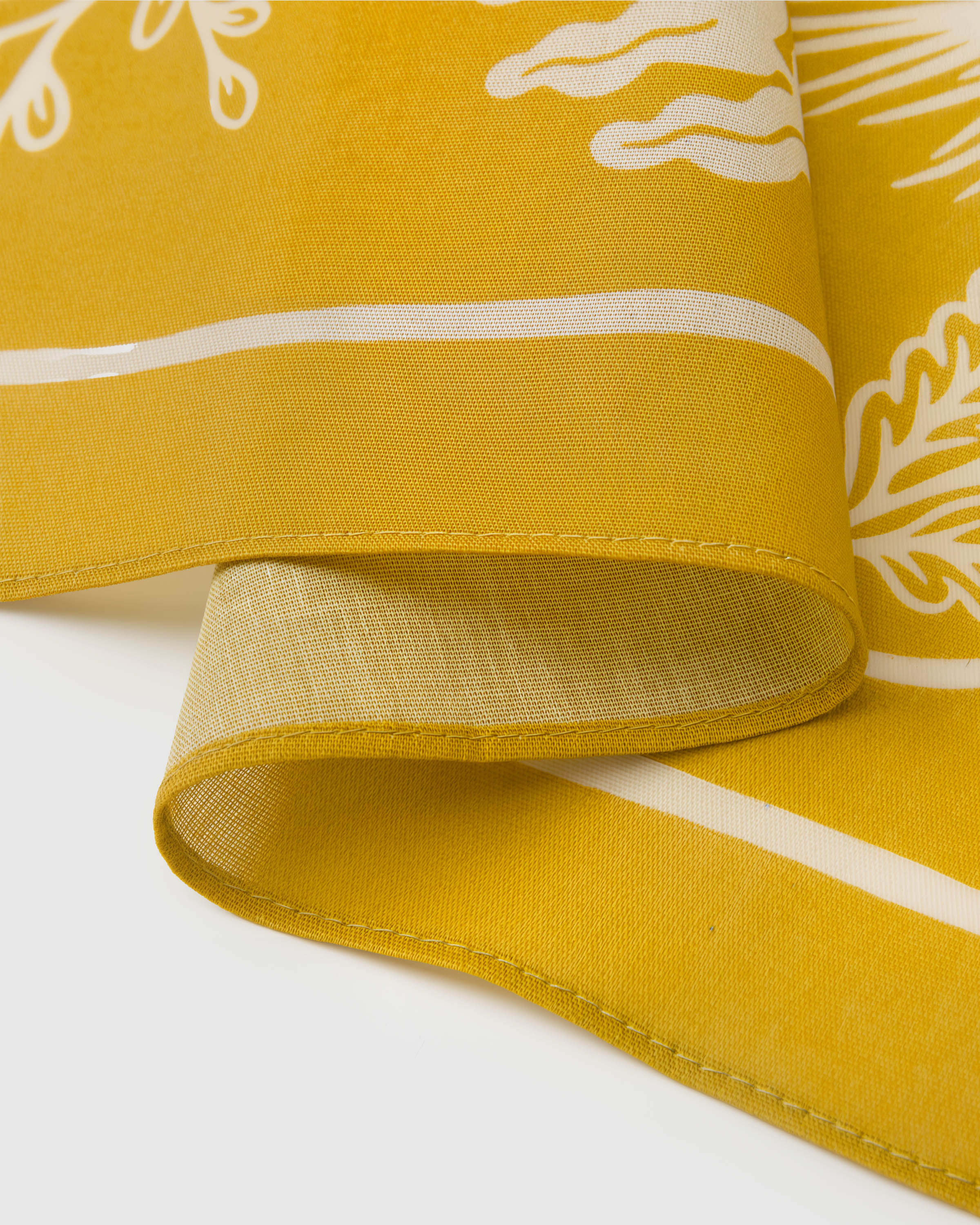 MUSTARD HERBARIUM SILK SCARF