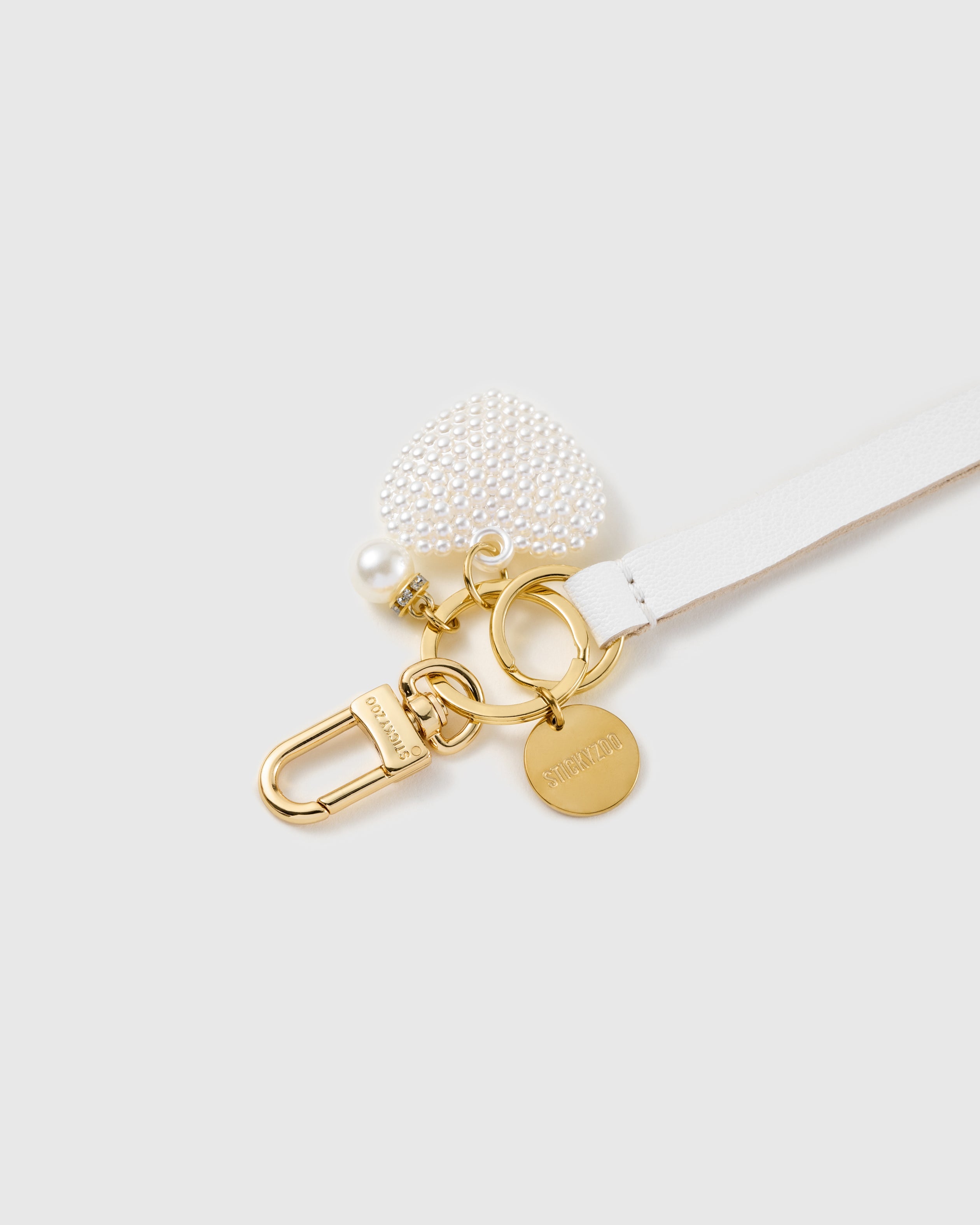 PEARL HEART LEATHER STRAP NG TELEPONO  