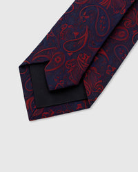 MIDNIGHT SCARLET PAISLEY TIE