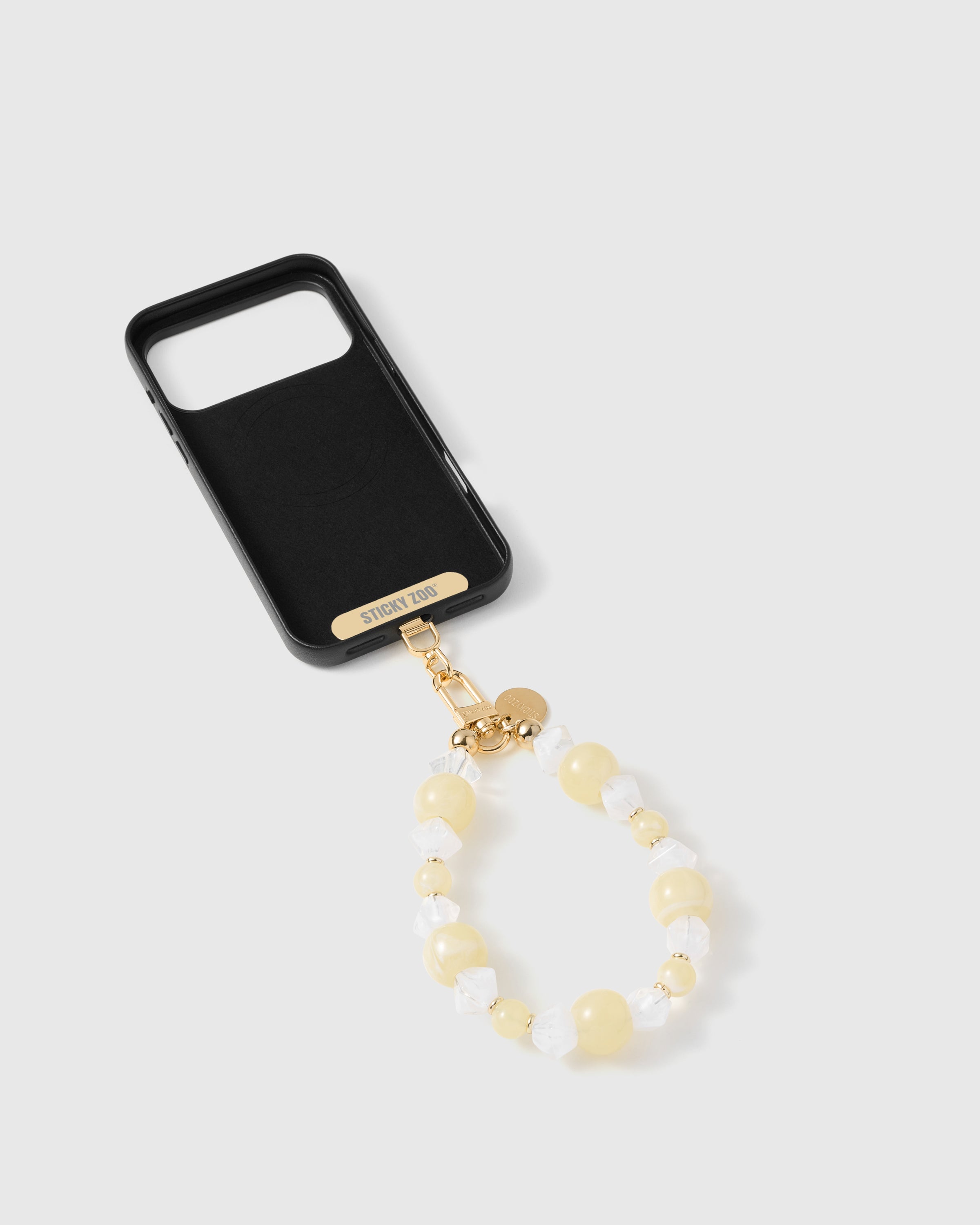 BUTTER CRYSTAL CLUSTER PHONE STRAP