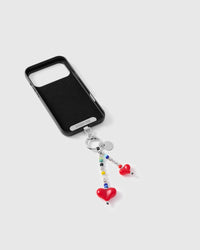DOUBLE HEART DANGLE PHONE STRAP