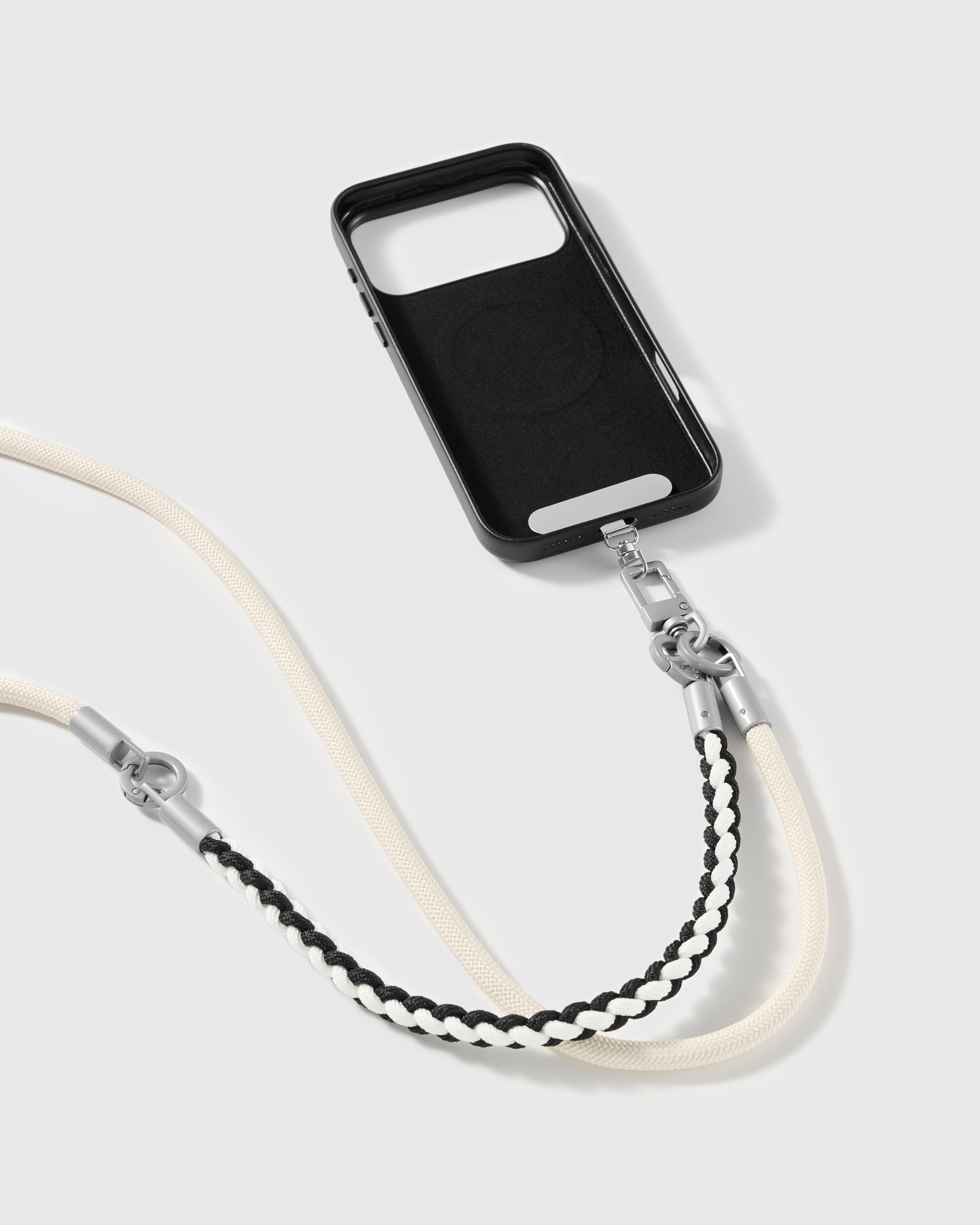 IVORY BRAID CROSS-BODY PHONE STRAP