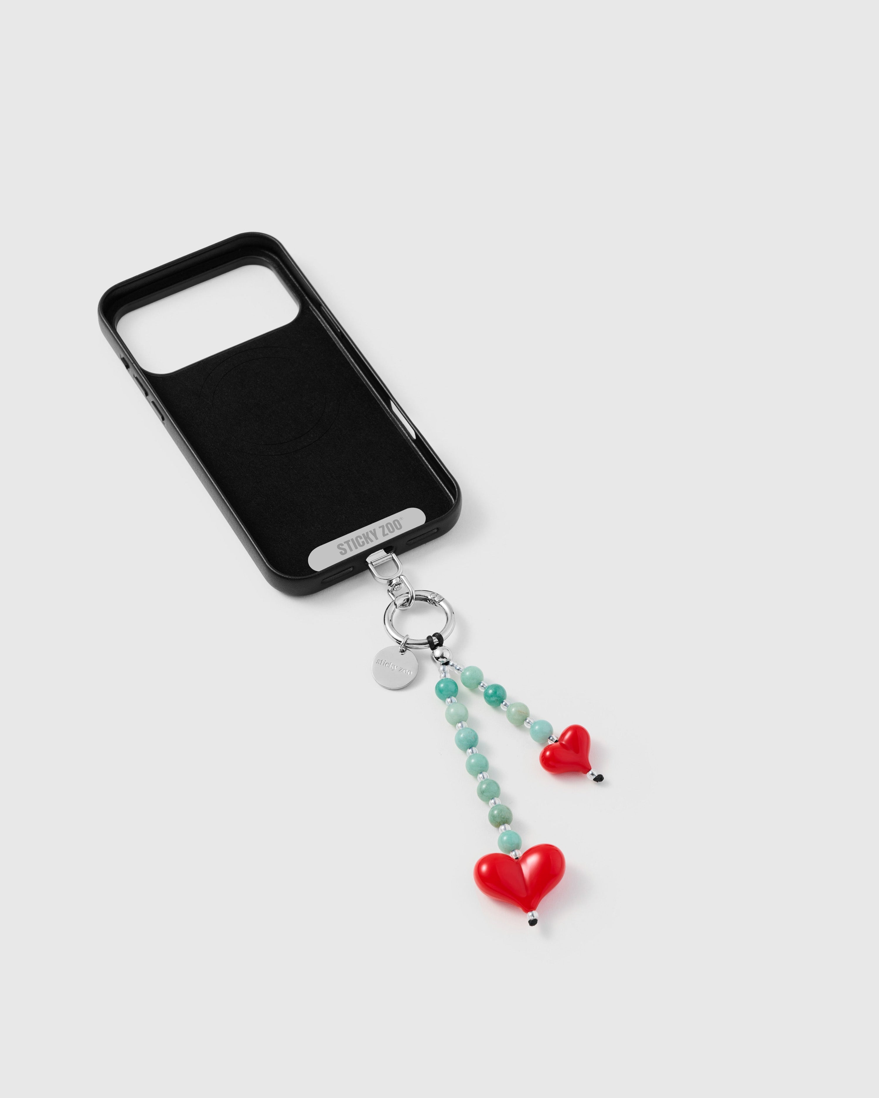 JADE HEART PHONE STRAP