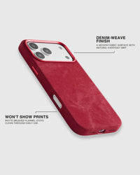 DENIM PHONE CASE — RED