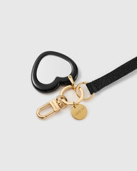 MIRROR HEART LEATHER PHONE STRAP