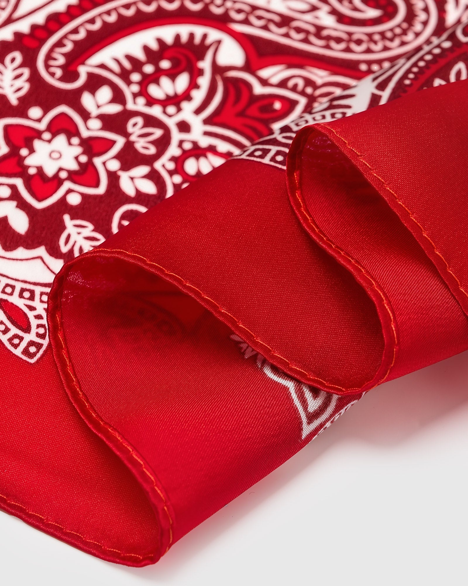 CRIMSON BANDANA SILK SCARF