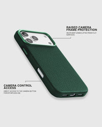TEXTURED LEATHER CASE — GREEN