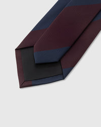 CLARET BLOCK STRIPE TIE