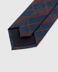 NAVY TARTAN TIE