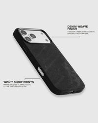 DENIM PHONE CASE — BLACK