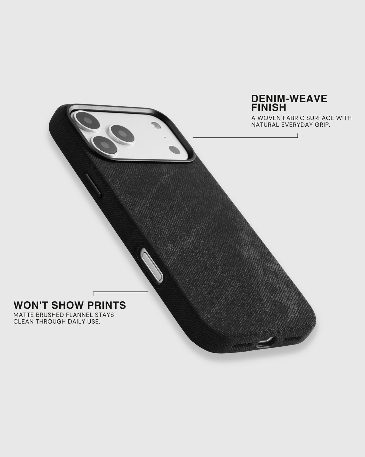 DENIM PHONE CASE — BLACK
