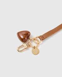 COCOA PUFF HEART LEATHER PHONE STRAP