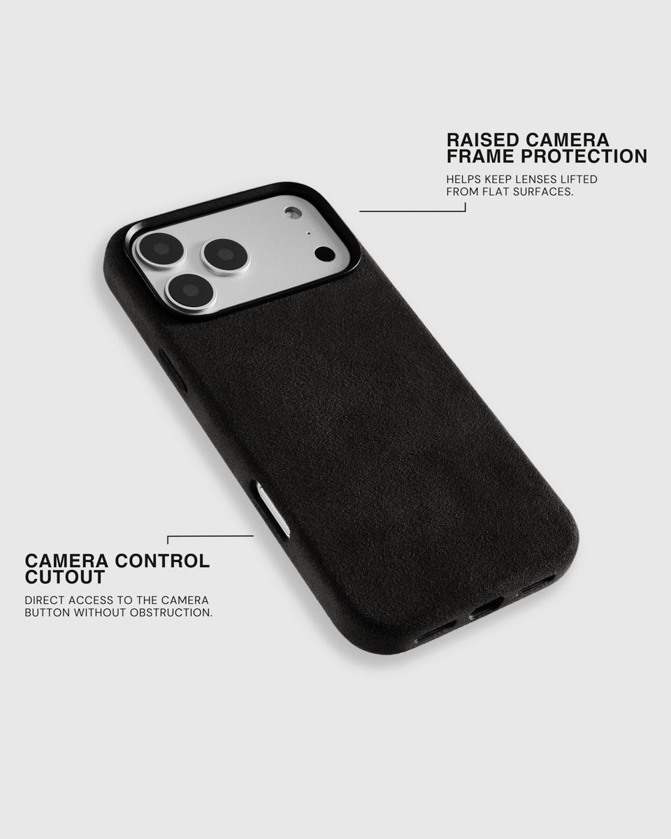 ALCANTARA PHONE CASE — BLACK