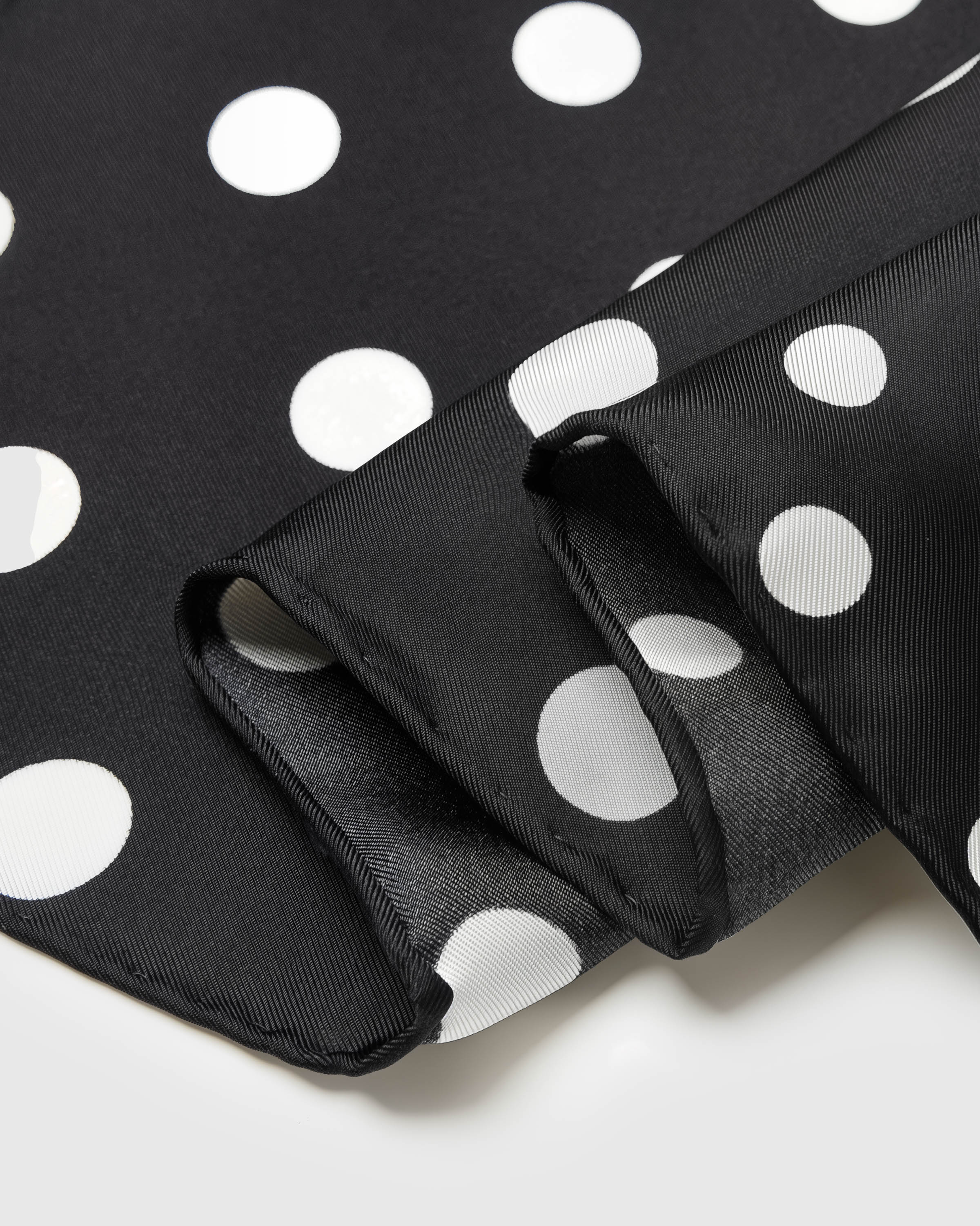 NOIR POLKA STUDY SILK SCARF