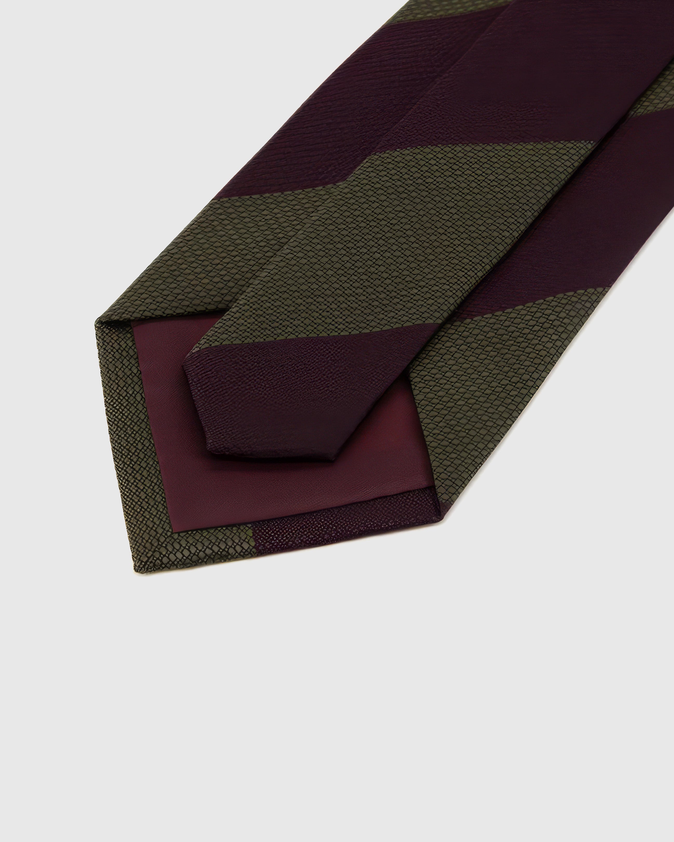 OLIVE REGIMENT STRIPE TIE