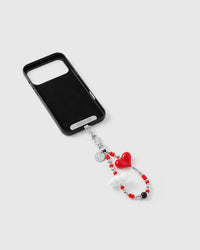 RED HEART CLOUD PHONE STRAP