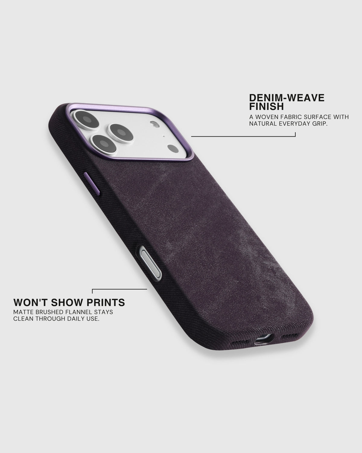 DENIM PHONE CASE — PURPLE