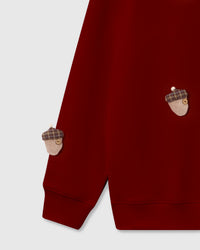 REINDEER & ACORN PLUSH SWEATSHIRT