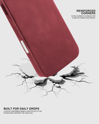 VINTAGE LEATHER NA CASE NG TELEPONO — WINE RED