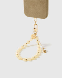 IVORY TEDDY HEART PHONE STRAP