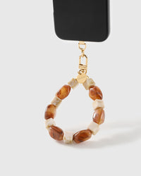 COGNAC MARBLE PHONE STRAP
