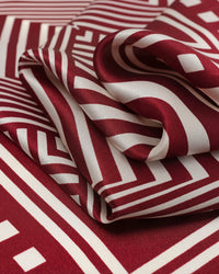 CRIMSON OP-ART SILK SCARF