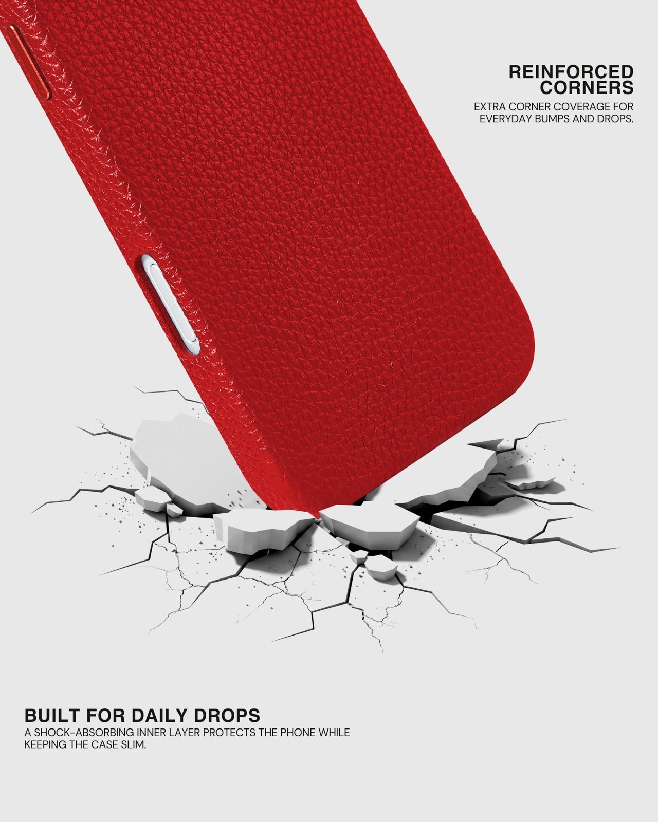 TEXTURED LEATHER CASE — RED