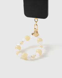 BUTTER CRYSTAL CLUSTER PHONE STRAP