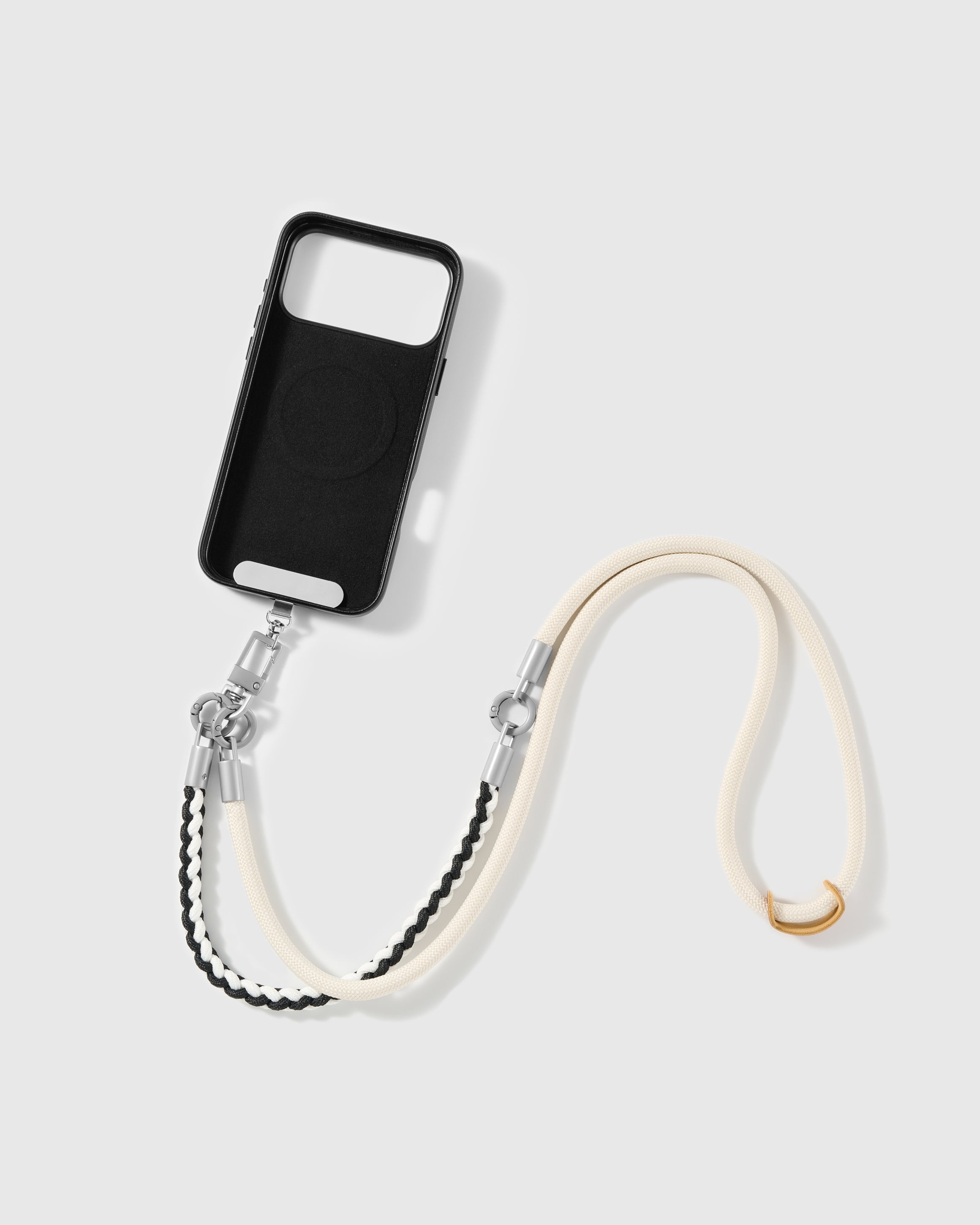 IVORY BRAID CROSS-BODY PHONE STRAP