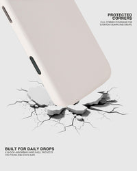 BEZEL LEATHER PHONE CASE — WHITE