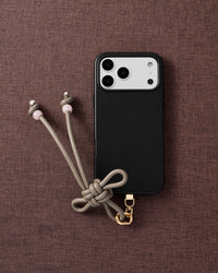 TAUPE BOW PHONE STRAP