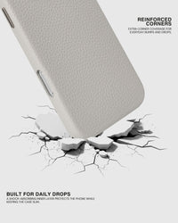 TEXTURED LEATHER CASE — GRAY