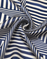 OPTICAL STRIPE SILK SCARF