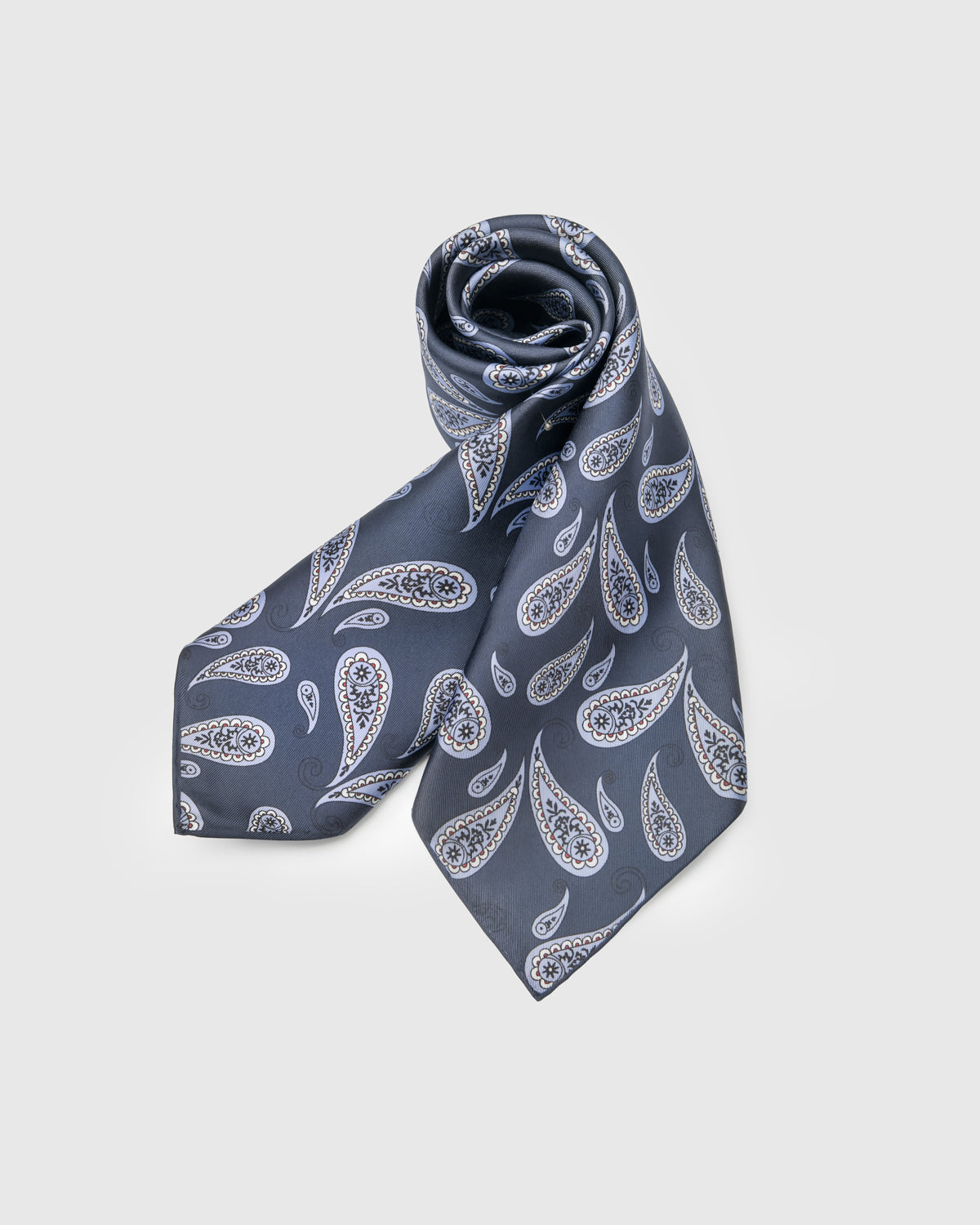 NAVY BOTEH SILK SCARF