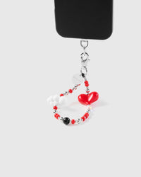 RED HEART CLOUD PHONE STRAP
