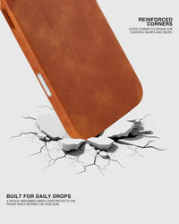 VINTAGE LEATHER NA CASE NG TELEPONO — BROWN