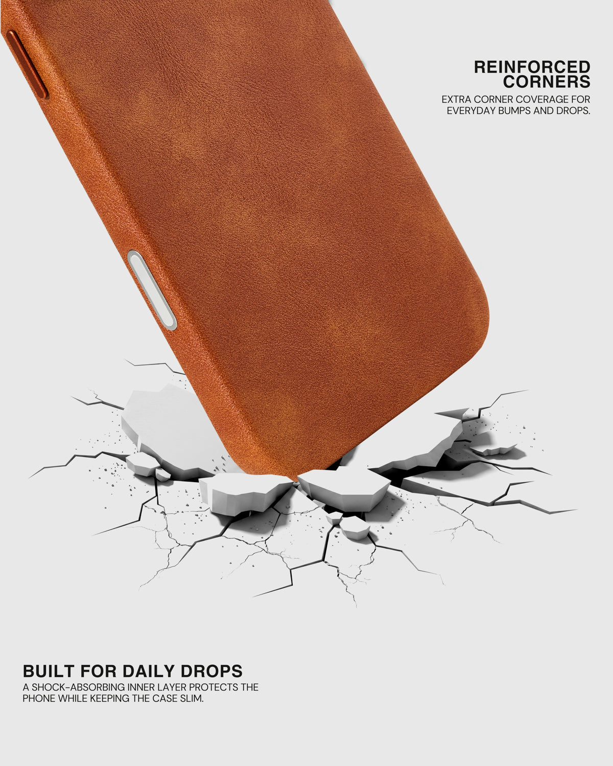 VINTAGE LEATHER NA CASE NG TELEPONO — BROWN