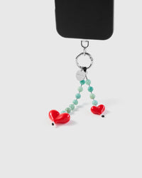 JADE HEART PHONE STRAP