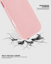 TEXTURED LEATHER CASE — PINK