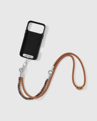 CARAMEL BRAID CROSS-BODY PHONE STRAP