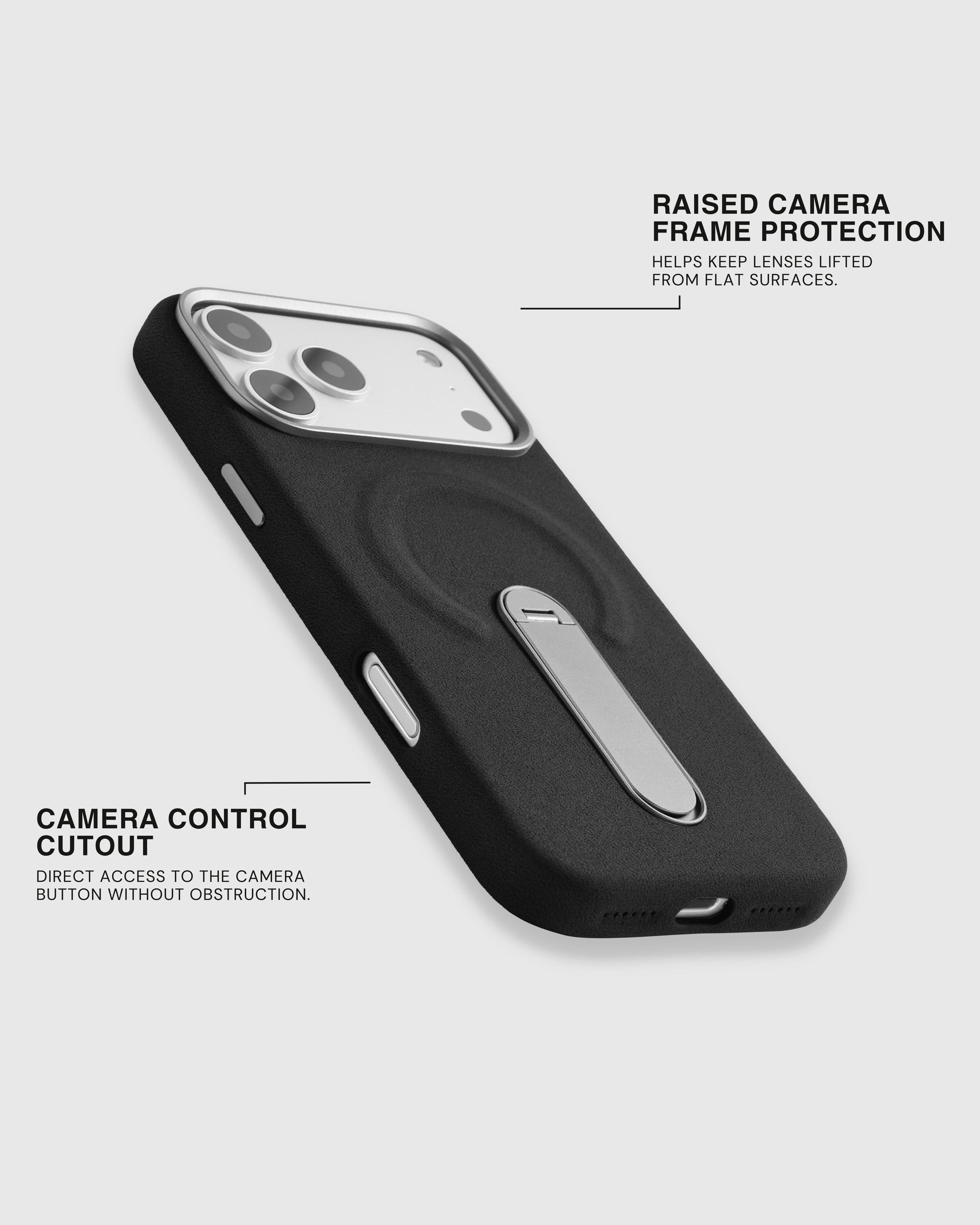 STAND PHONE CASE — BLACK