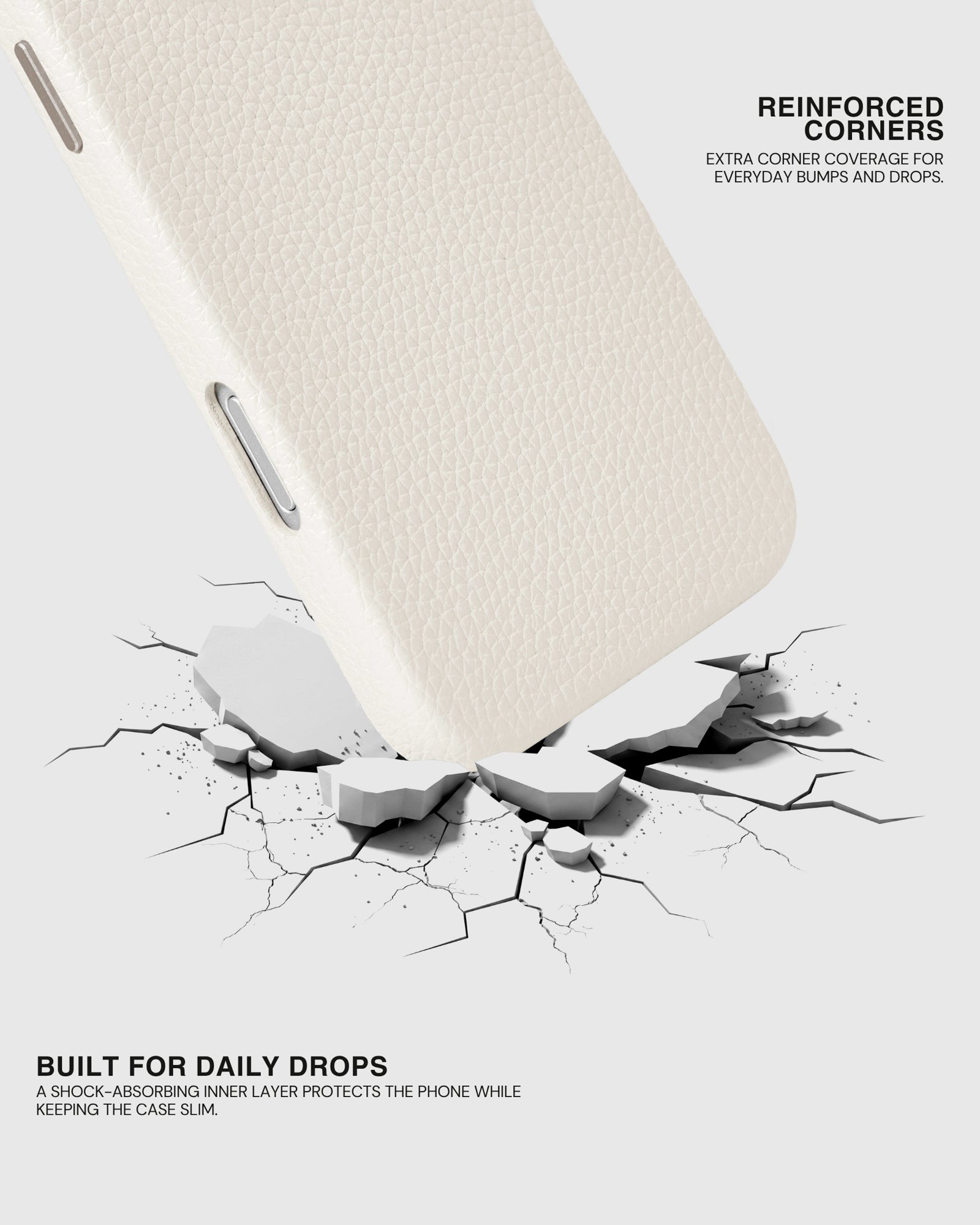 TEXTURED LEATHER CASE — WHITE