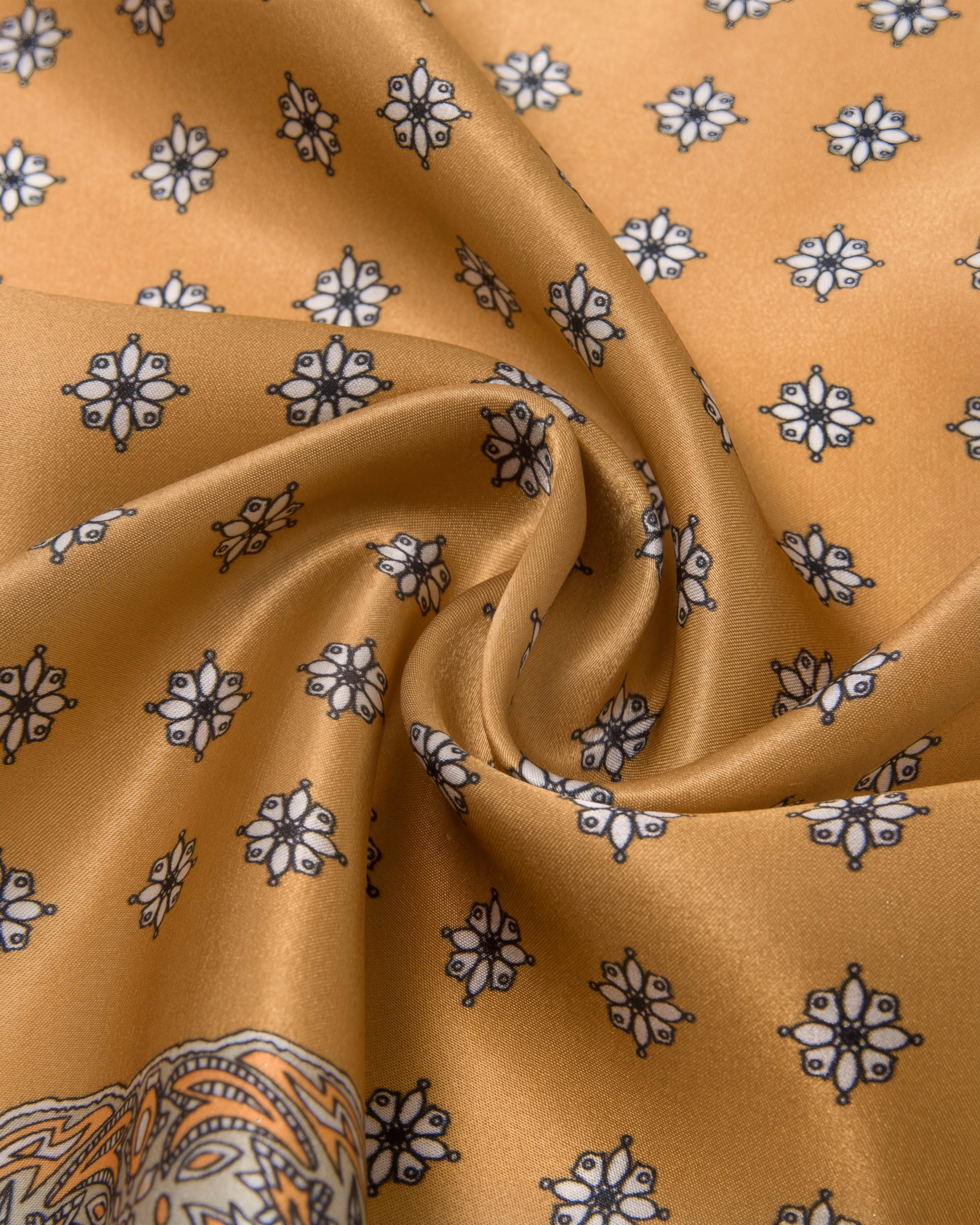AMBER FOULARD SILK SCARF